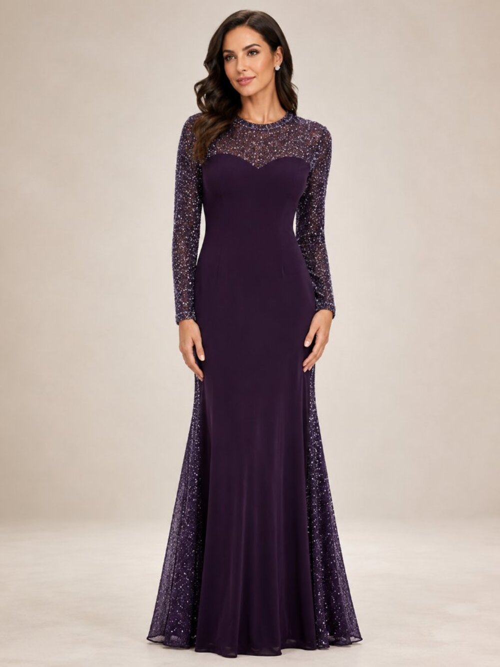 Alyce Paris Jean De Lys 29572 Beaded Formal Gown Eggplant 8 NWT Mother of Bride